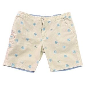 Tallia Sport Daisy Shorts | Modern Fit Stretch | Tan, Blue & Yellow | Men’s 38